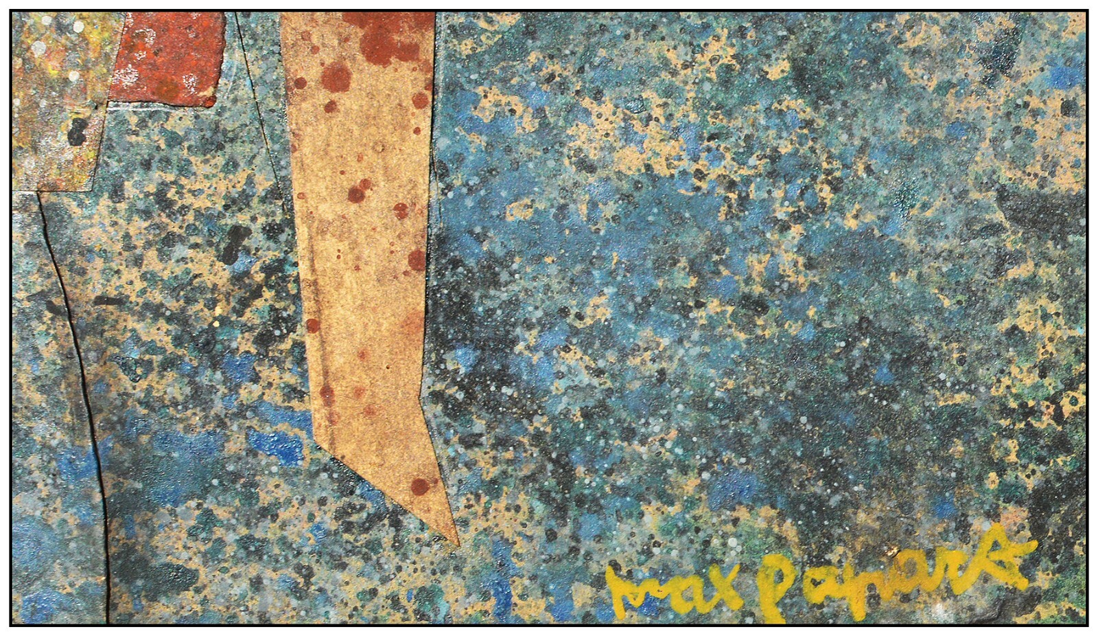 Max Papart Entirely Original Oil Painting On Canvas Collage Signed Figurative