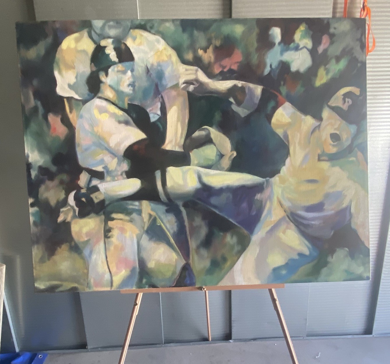 MLB Baseball CARLTON FISK 1979 Original Sports Painting by Gigi Perszyk 44”x34”