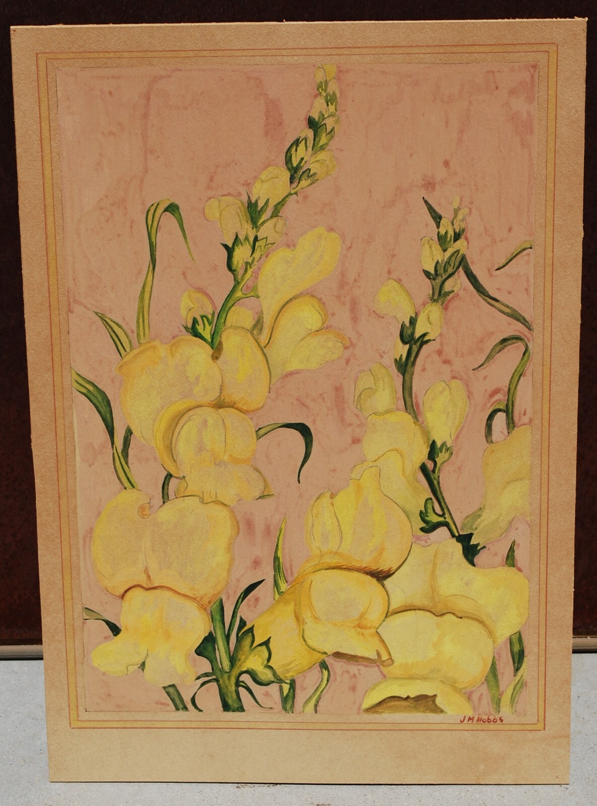 1920s 30s WATERCOLOR TEMPERA CHICAGO ARTIST JAMES MARCUS HOBBS STILL LIFE BEAUTY