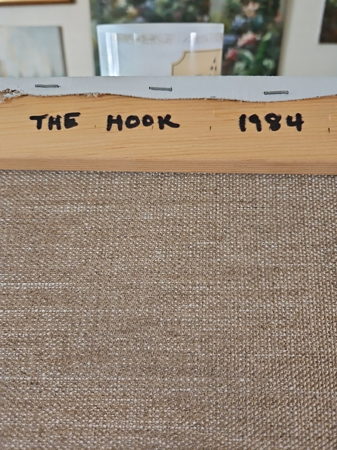 Original VTG 1984 Abstract Art Oil On Linen «The Hook» By Michael B.Stuart