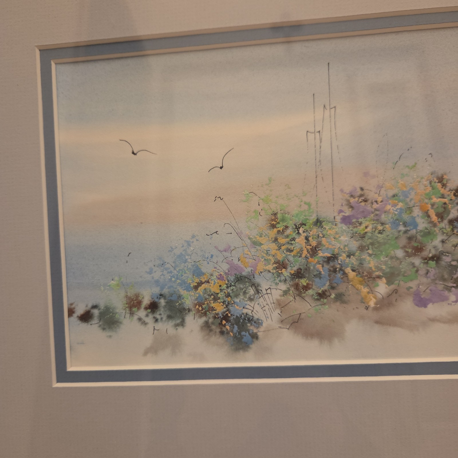 Barb Krupp Signed Limited Edition Framed Print 27/1000 Watercolor Floral Landsca