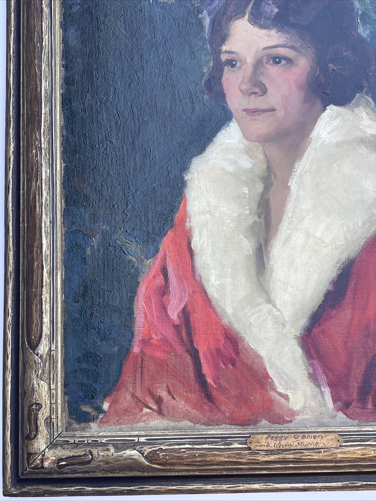 ANTIQUE PORTRAIT PAINTING FEMALE PRETTY WOMAN MODEL ART DECO IRWIN MYERS LISTED