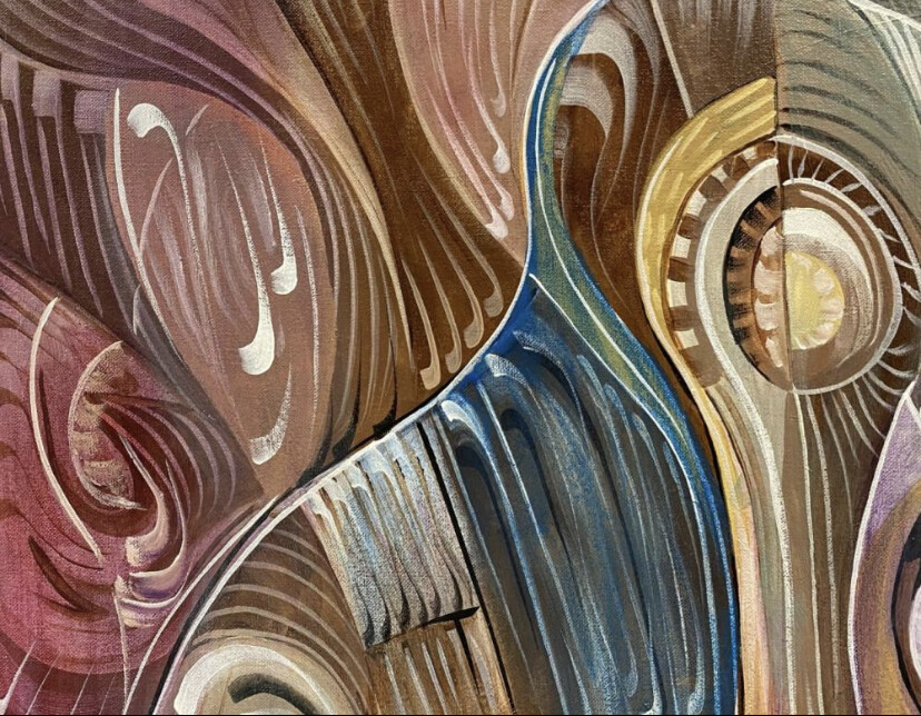 Daniel Morales Seres Dimensionales Painting 24-3/8″ W x 39-3/4″ H