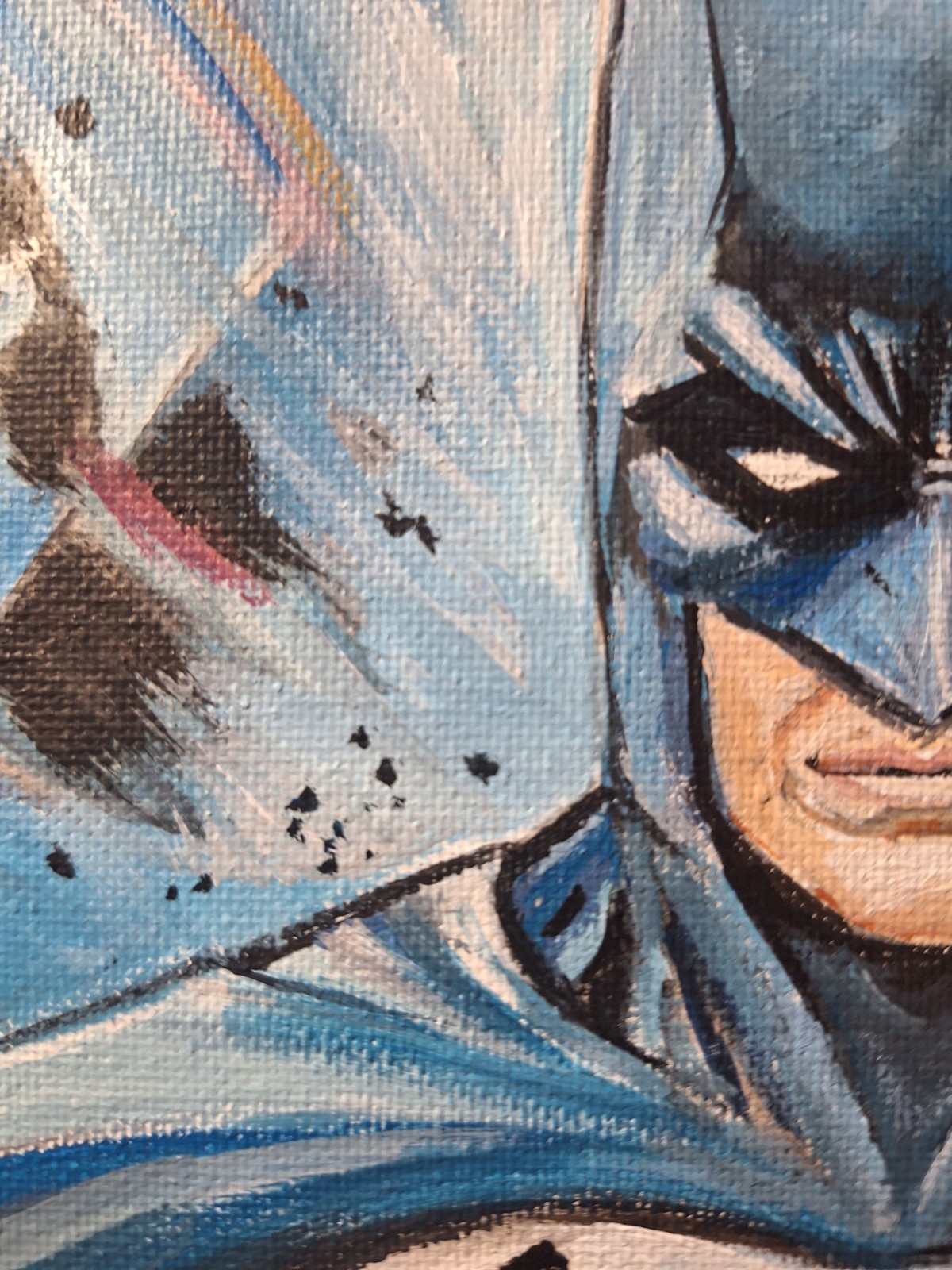 Batman In Action Stretched Canvas 8×10 Painting