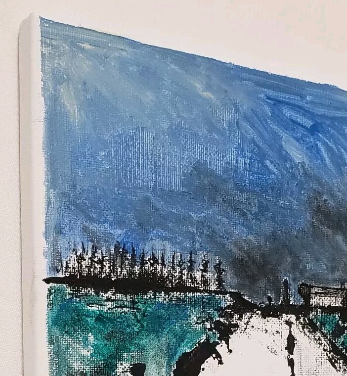 No.631 Original Abstract Modern Minimal Landscape Painting By K.A.Davis