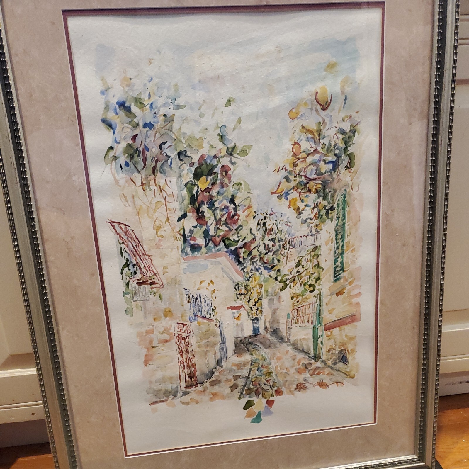 Large Watercolor Painting Signed by Artist Dalia Gilhar