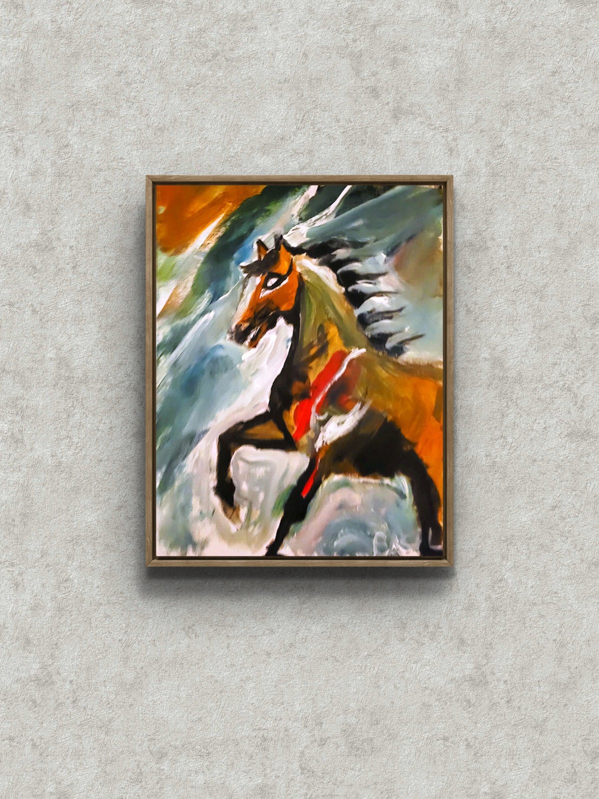 Horse Unique Abstract Expressionism Wall Art Canvas Board 11×14
