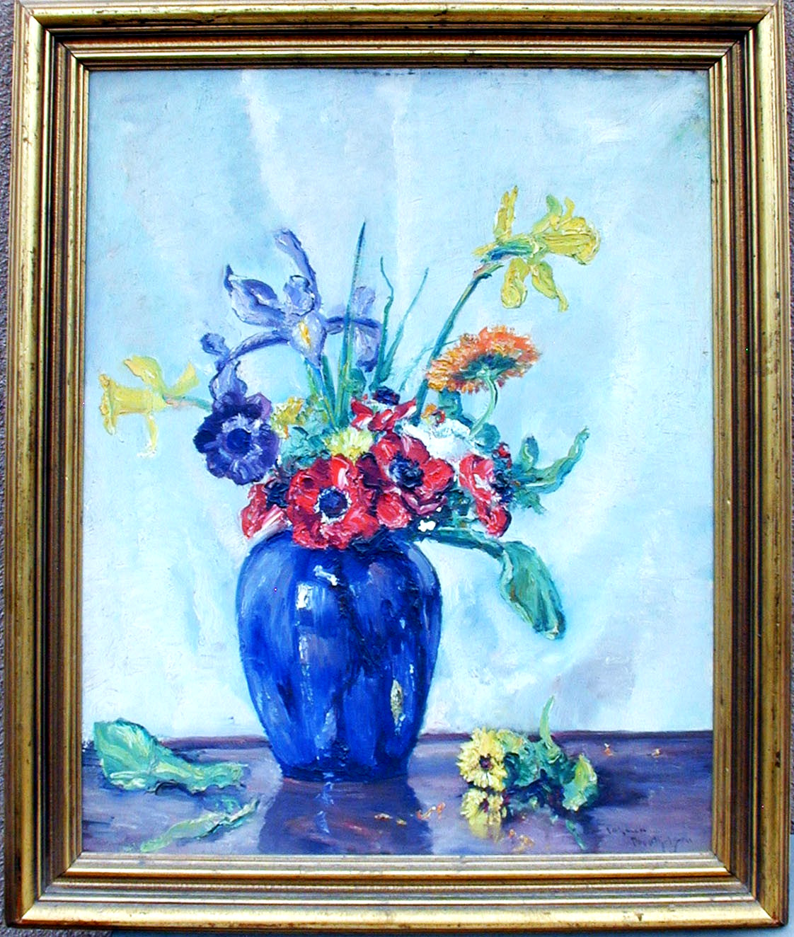 STILL LIFE SALE…. New York Oil JOHANN BERTHELSEN ‘Flowers in Vase’, 20″ x 16″