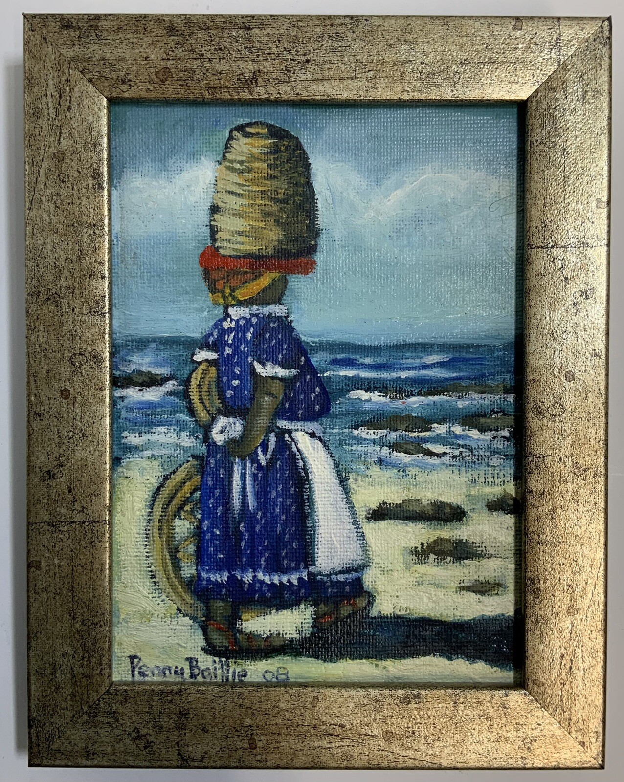 Basket Seller Oil On Canvas By Penny Braillie GnuFoundArt