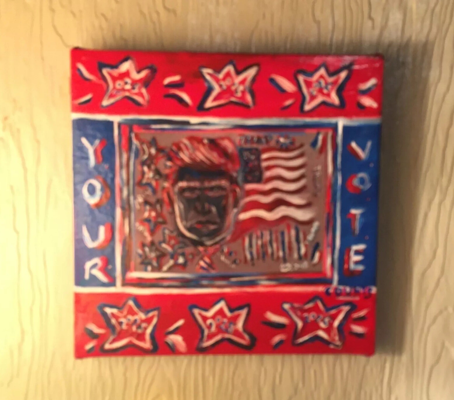 “TRUMP, YOUR VOTE COUNTS”, PATRIOTIC AMERICANA ART SERIES. SIGNED.