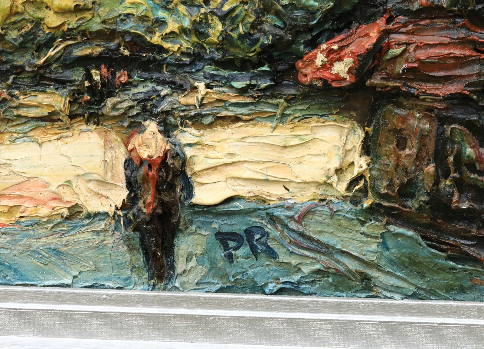 Preben Rasmussen Paris Street Scene Expressionism Oil Painting Signed Framed