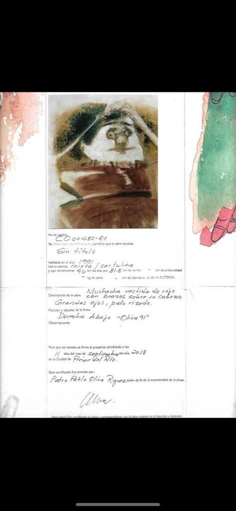 PEDRO PABLO OLIVA . Painter, Draftsman, Sculptor. Cuban Artist. Contemporary Art