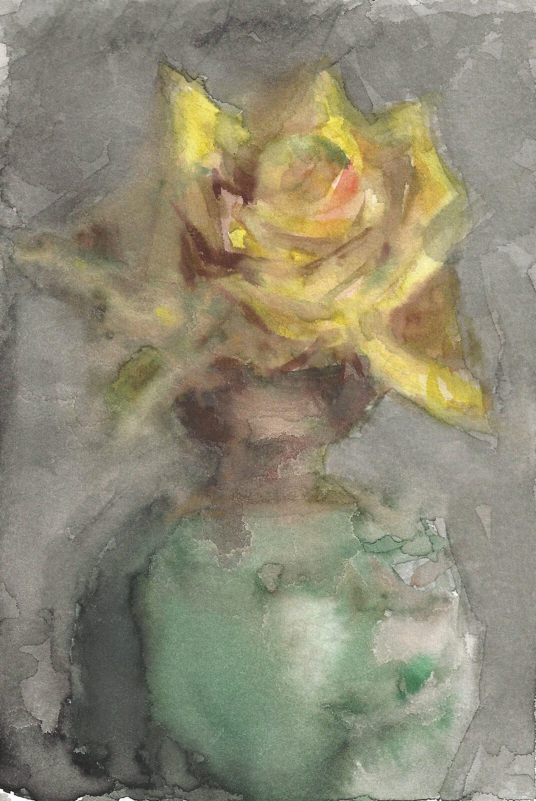 Original Rose Watercolor Painting Floral Still Life Small Impressionist Fine Art
