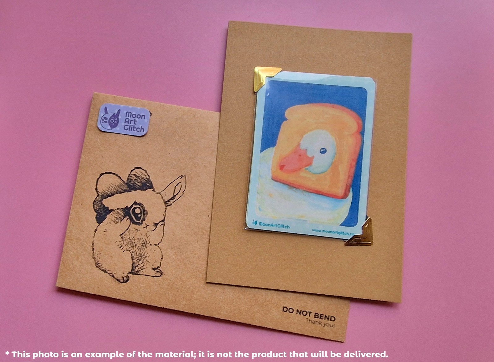Aceo PRINT STICKER by MoonArtGlitch ~ Pack 4A ~ Moth Bird Cat Fish Animal Cards