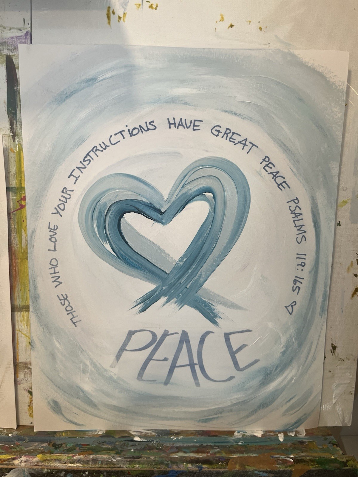 BLESSED#1006 Peace Art 11×14 Paper Gift Original Modern Abstract Expressionism