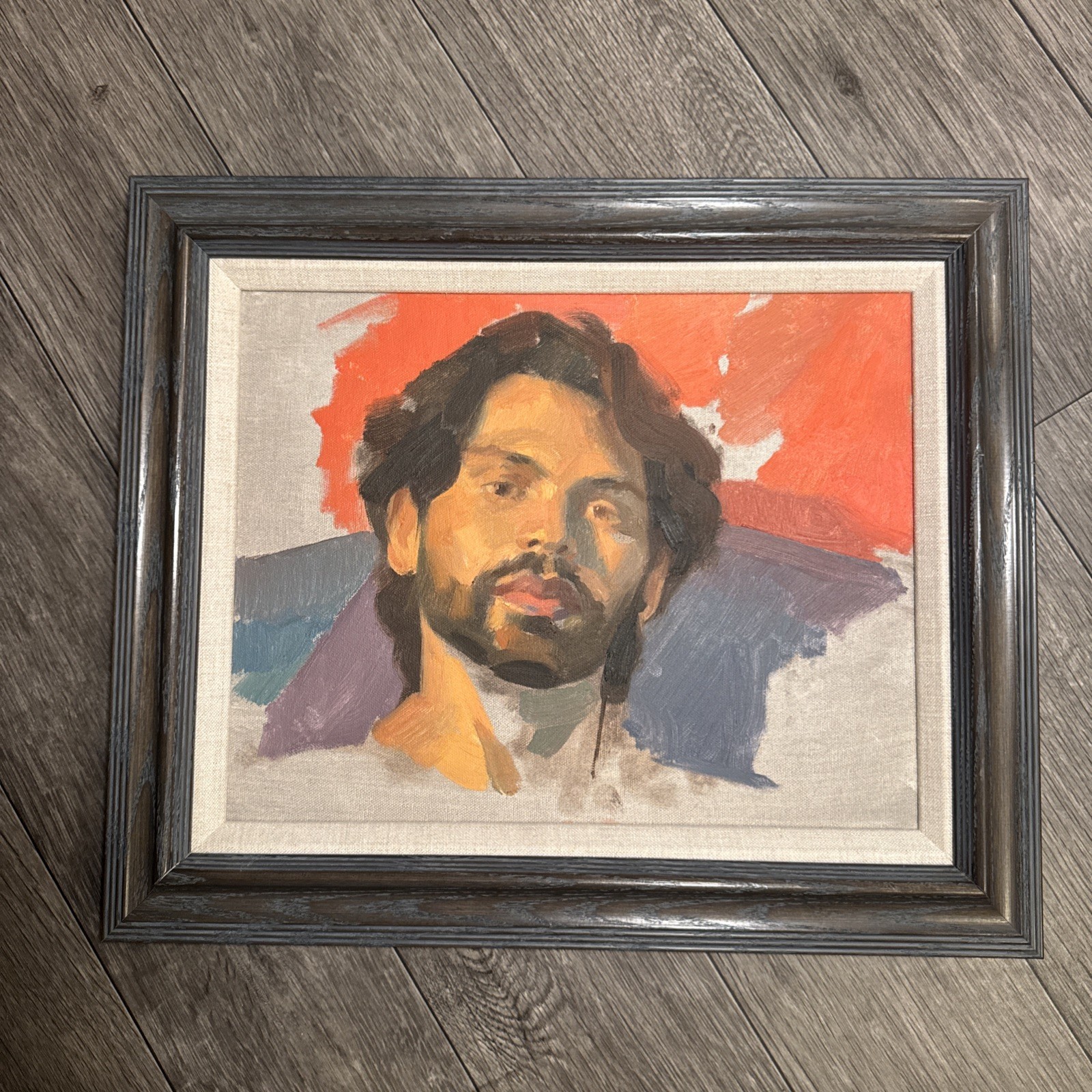 Artist Signed– Portrait Painting On Canvas Framed– Original Painting