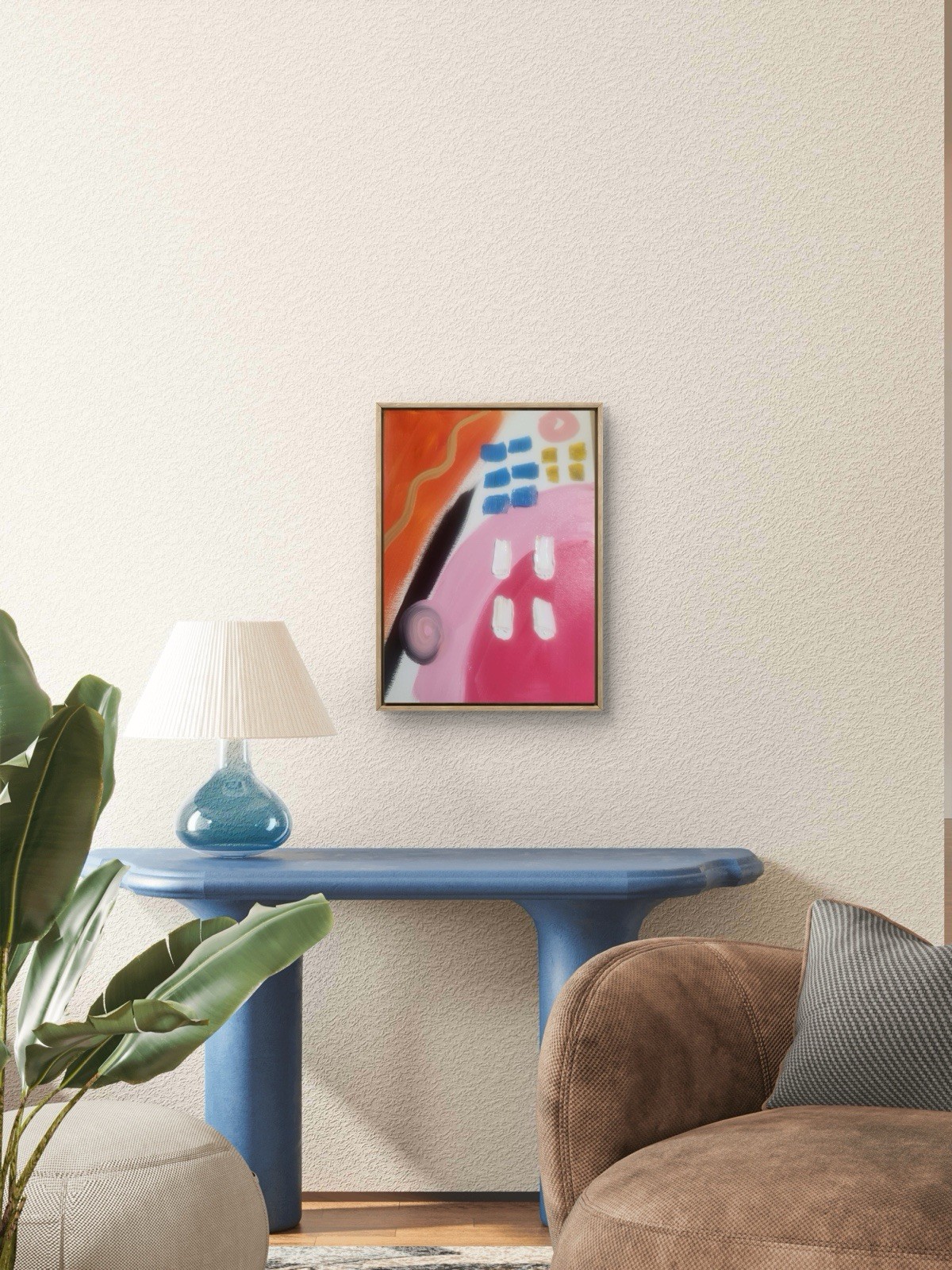Abstract Colorful Modern Unique Acrylic Canvas Textured 11X14