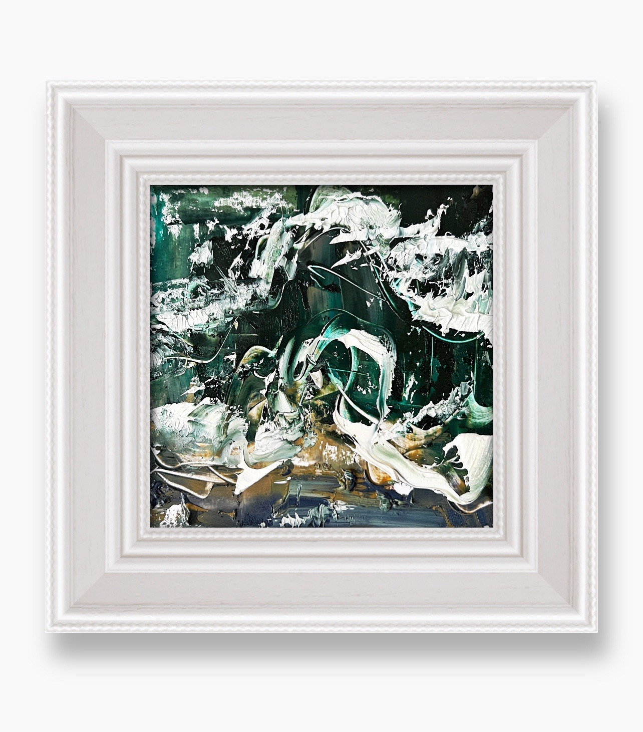 Isle of Skye Wild Sea Wave Painting Textured Moody Scottish Seascape Framed Art