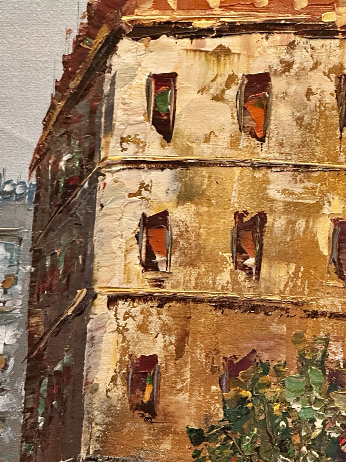 VTG Artist Signed Davis Original Oil On Board Paris Street Framed Painting 25×21