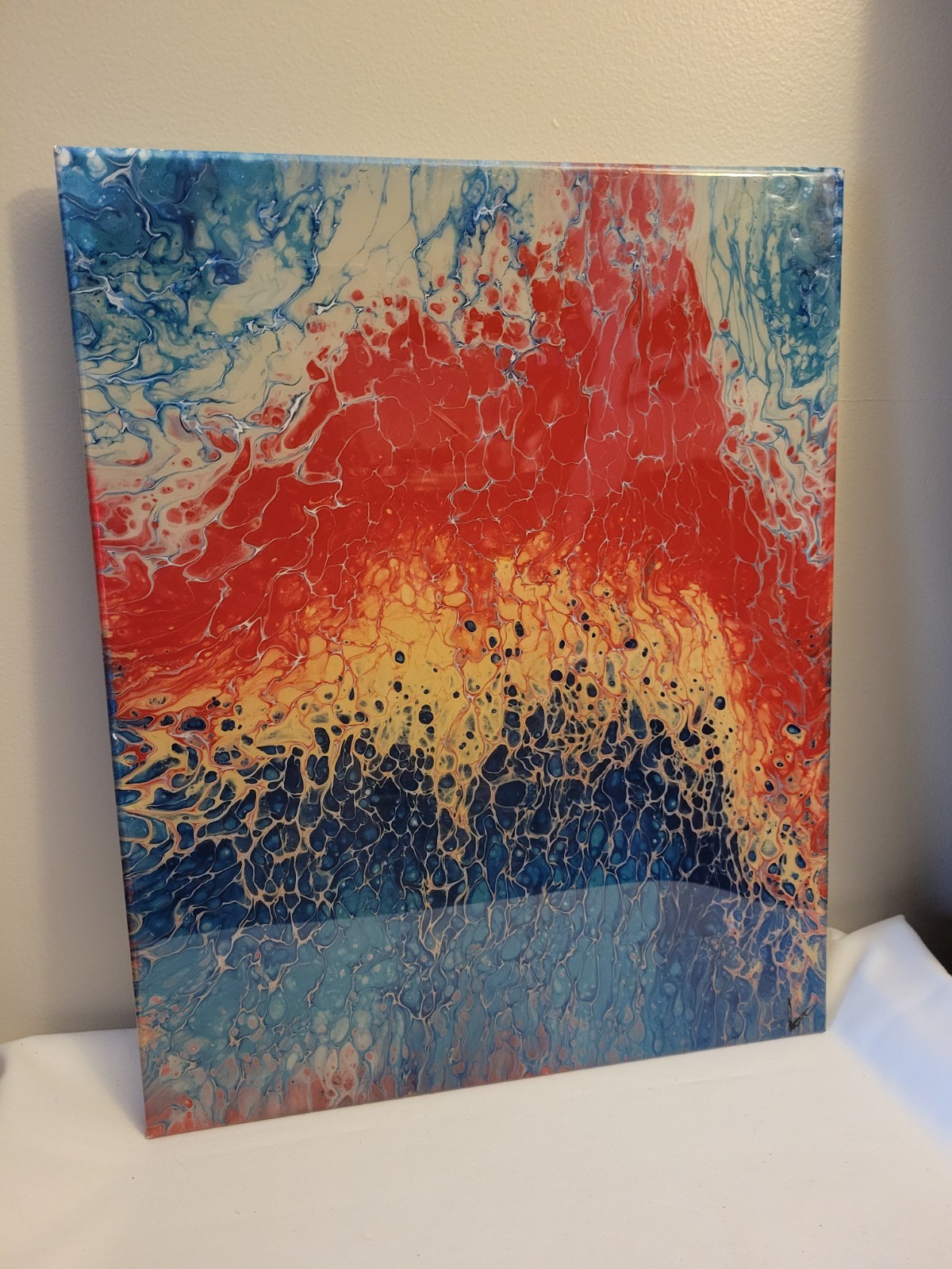 ART CANVAS ABSTRACT EXPRESSIONSM SIGNED WALL ART 16»X20» FACTORY WRAPPED