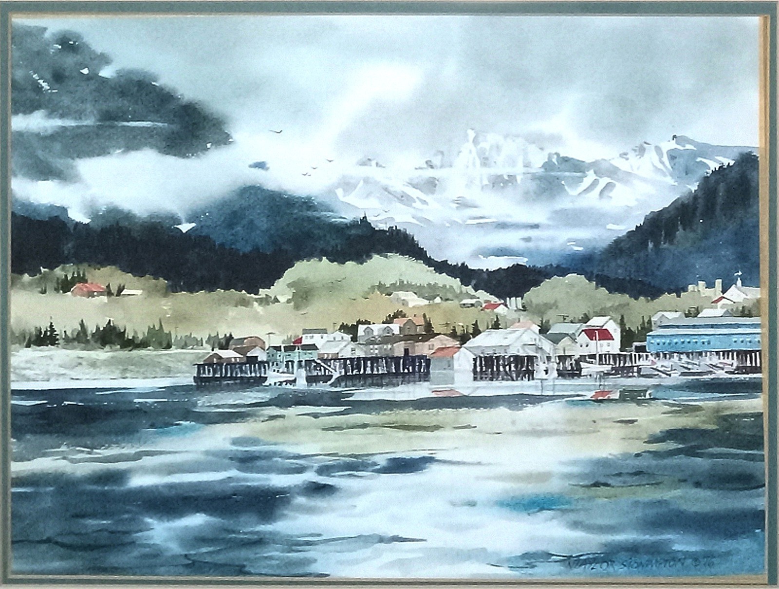 NANCY TAYLOR STONINGTON «SITKA » SIGNED ORIGINAL WATERCOLOR