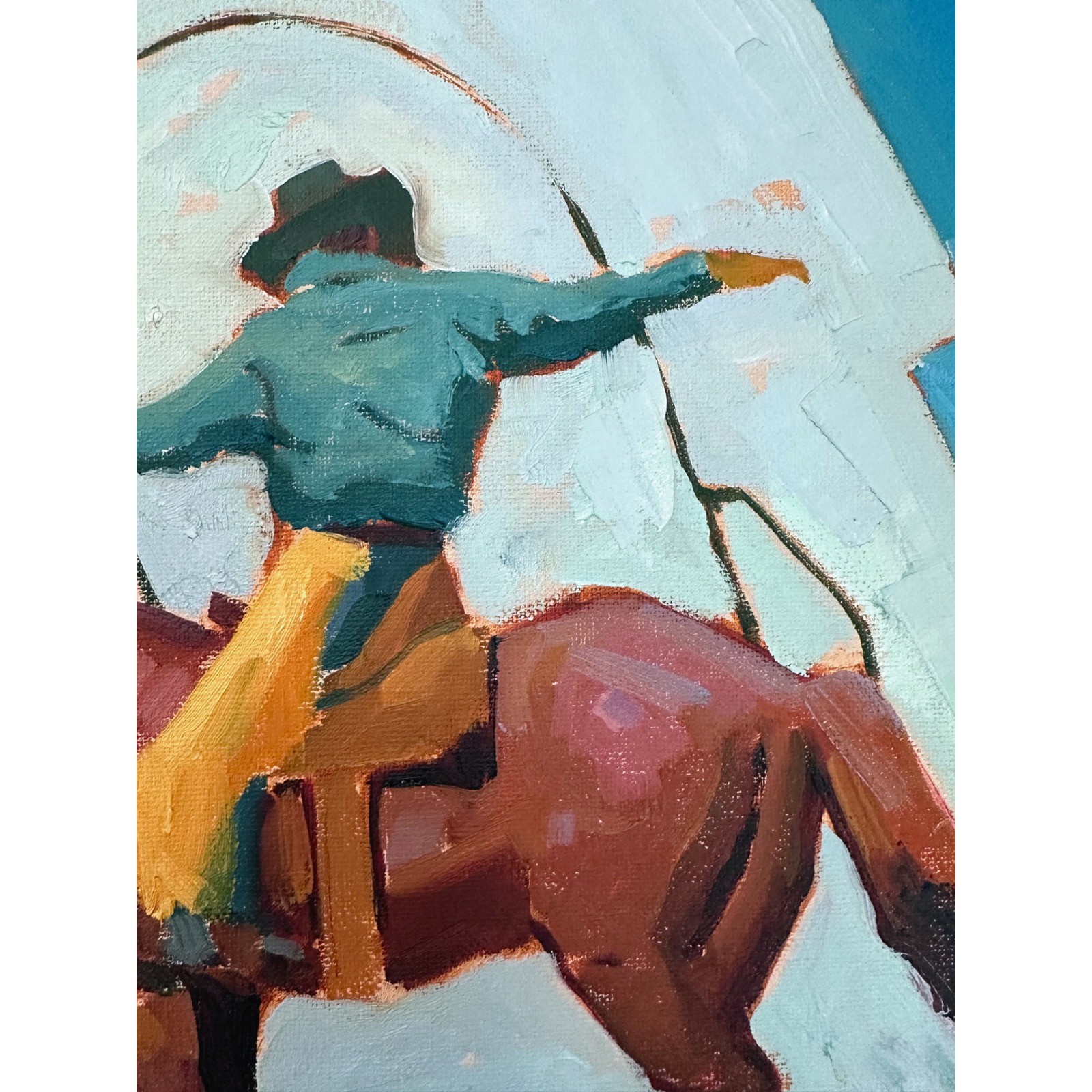 Liam Matthew Dye Lasso Cloud Study Original Oil Painting Western Cowboy 12×12