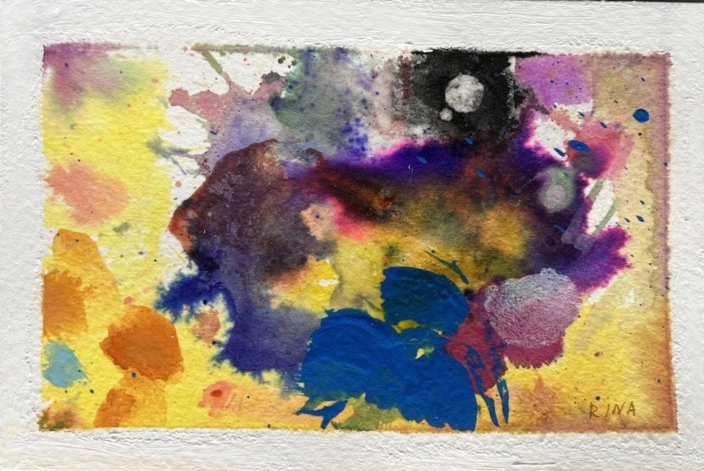 Small Original Watercolor Painting 4”x6” Coral Reef 7 by Miss Rina of MRAO