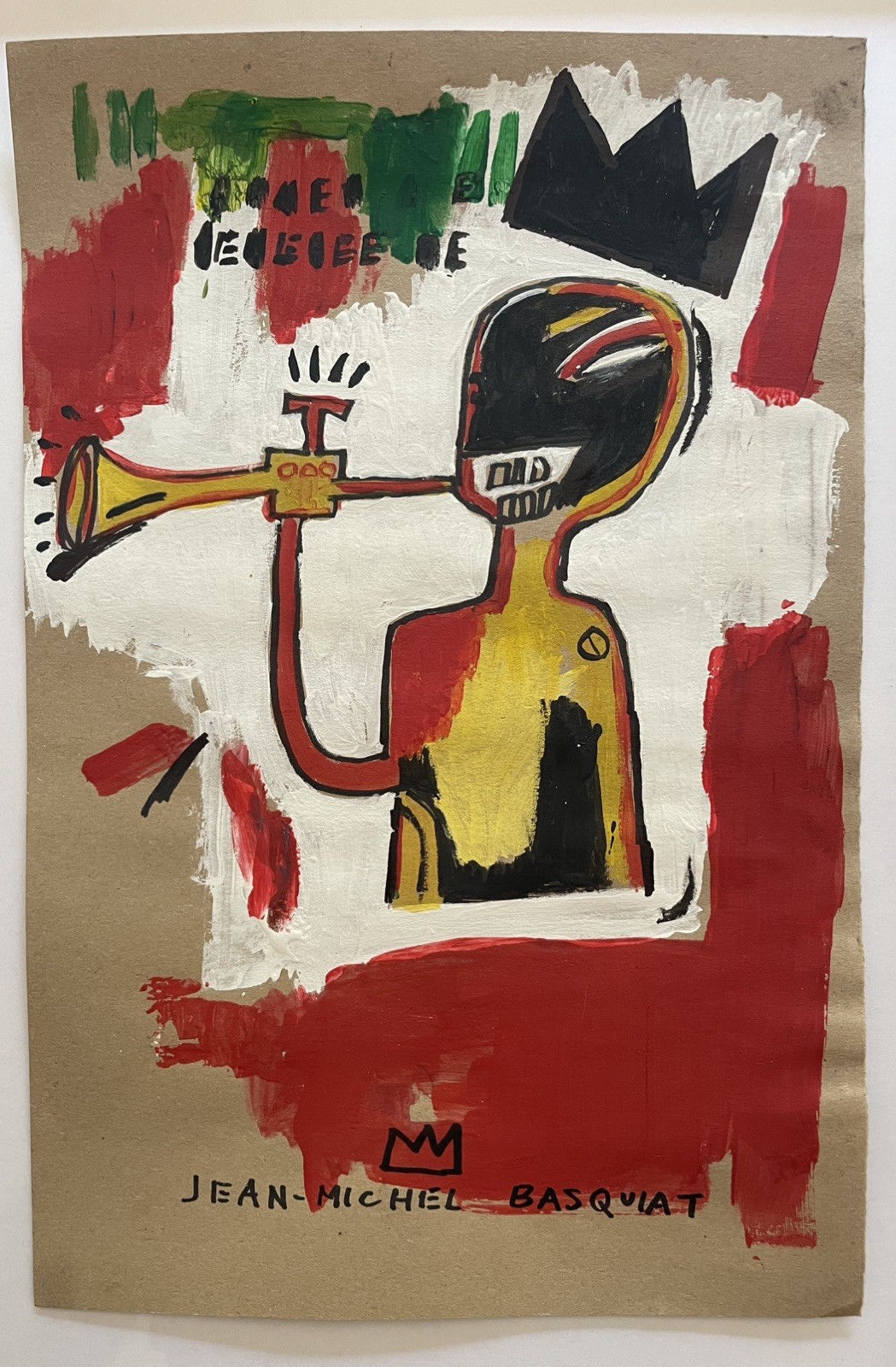 2 X Jean Michel Basquiat Original Painting Drawings Graffiti Street Art NYC F67