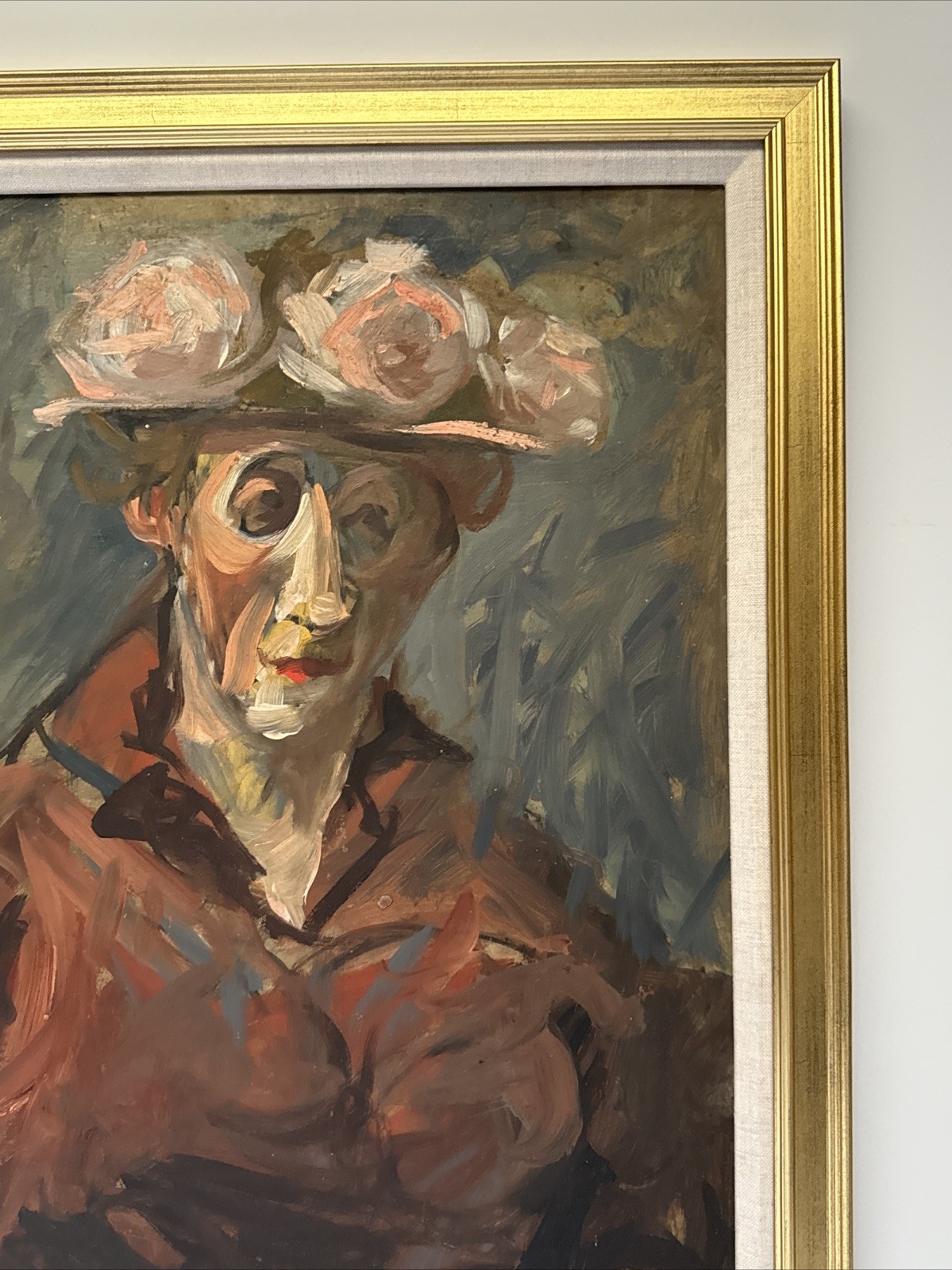 Antique Expressionist Painting Portrait Woman Women Female Model Mystery Artist