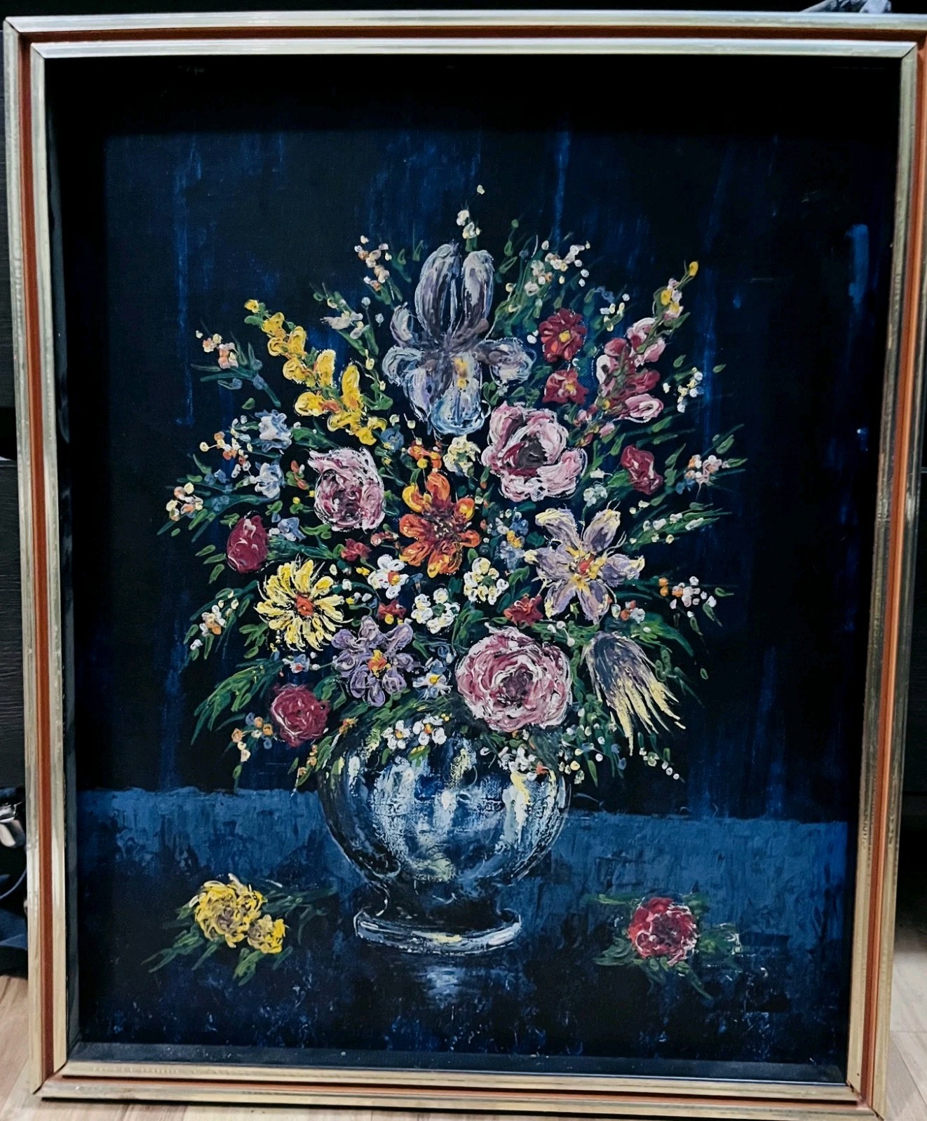 vintage framed floral still life painting Artist Believed To Be Le Neman