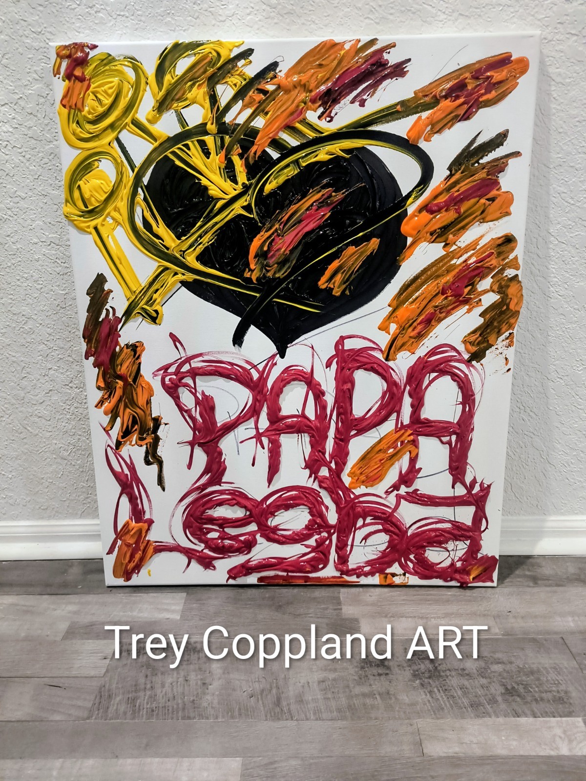 Trey Coppland, Papa Legba, Abstract Acrylic Canvas, 24+30 in, 2024, Signed