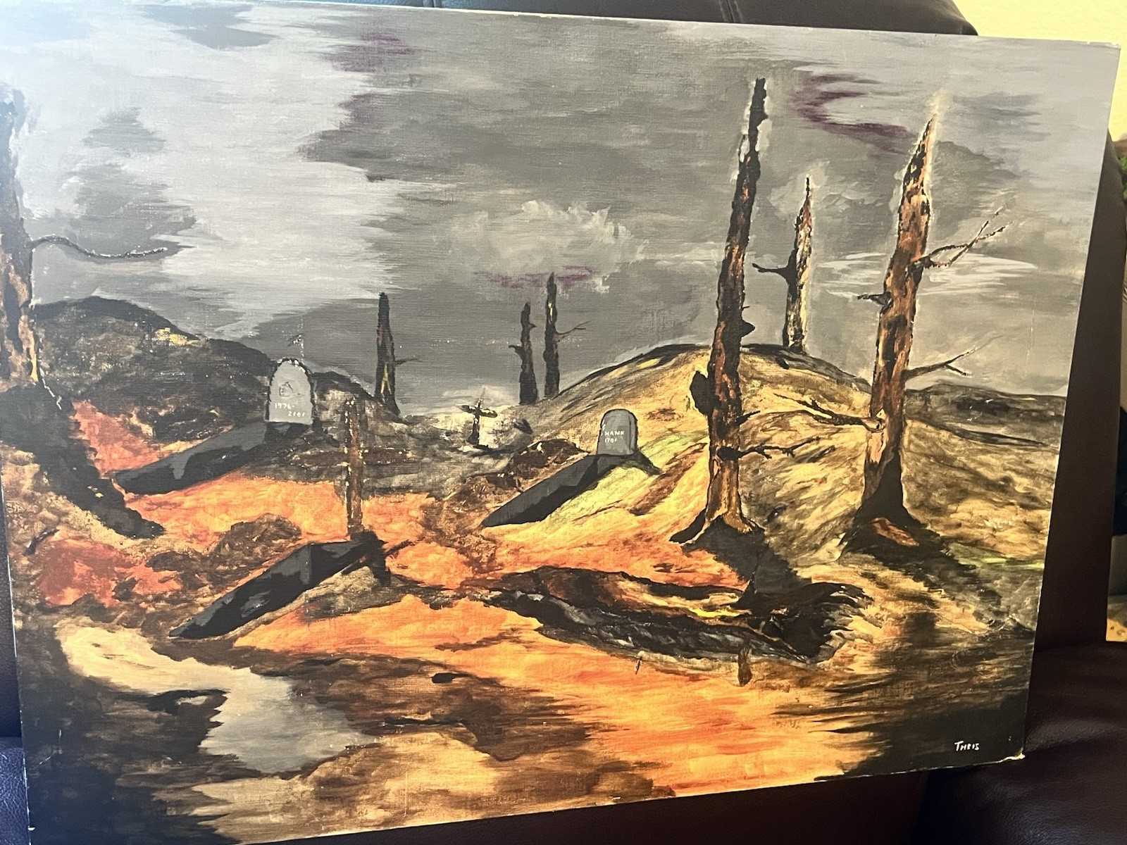 Oil Painting On Canvas Board War Torn 18 X 24 By Jeff Theis
