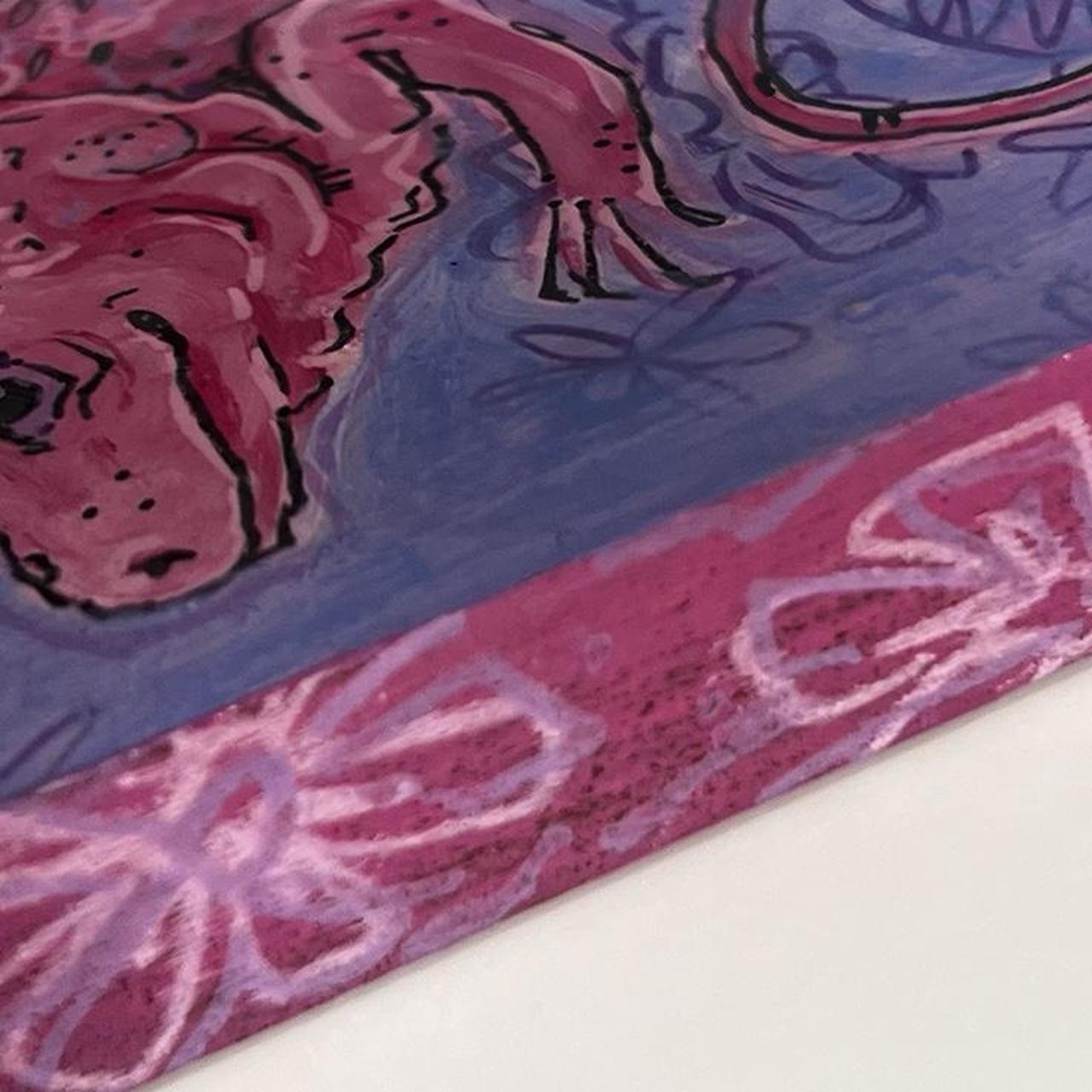 “ Lizzie ” Original acrylic Painting , Lizard Painting, Solomikaarts