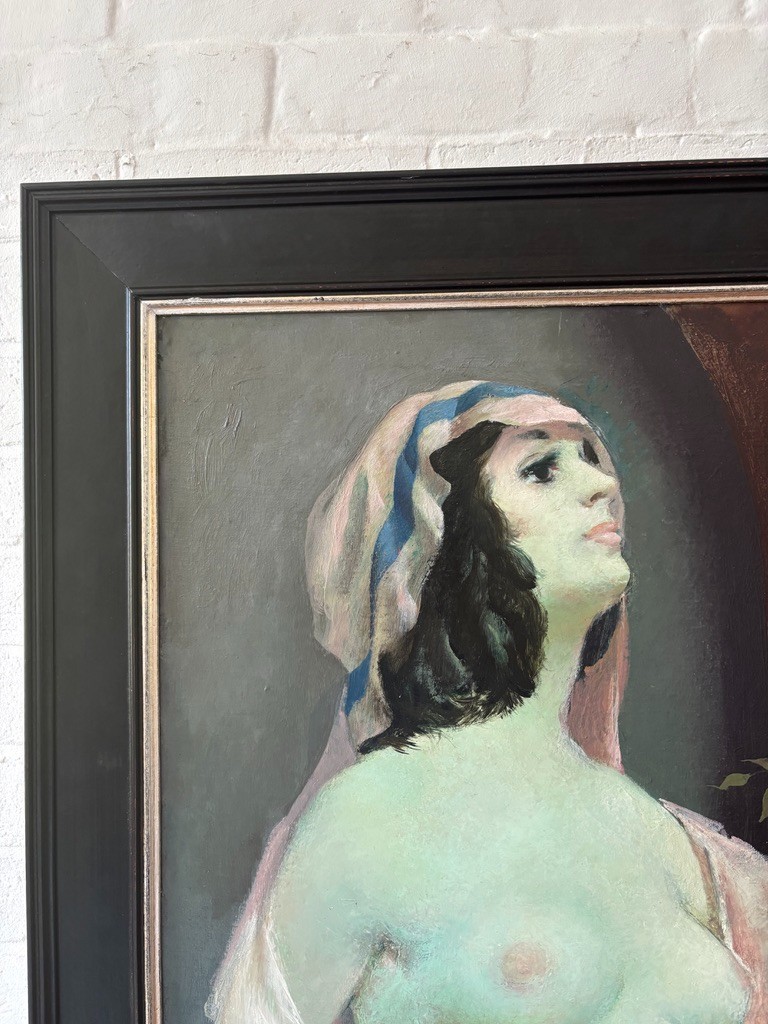 William Crosbie, Phoenix, Nude, Large Scottish oil painting Egyptian Beauty