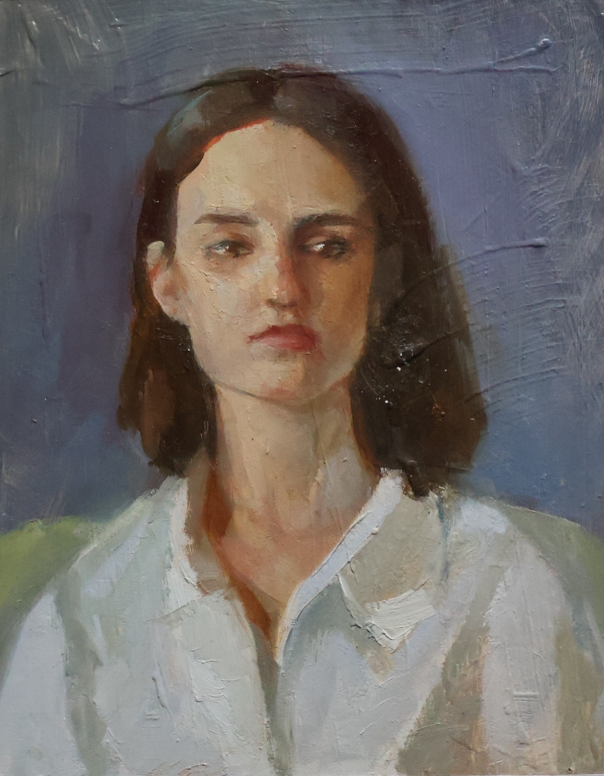 Portrait of a Girl Original Antique Oil Painting Ukrainian Artist Signed Vintage