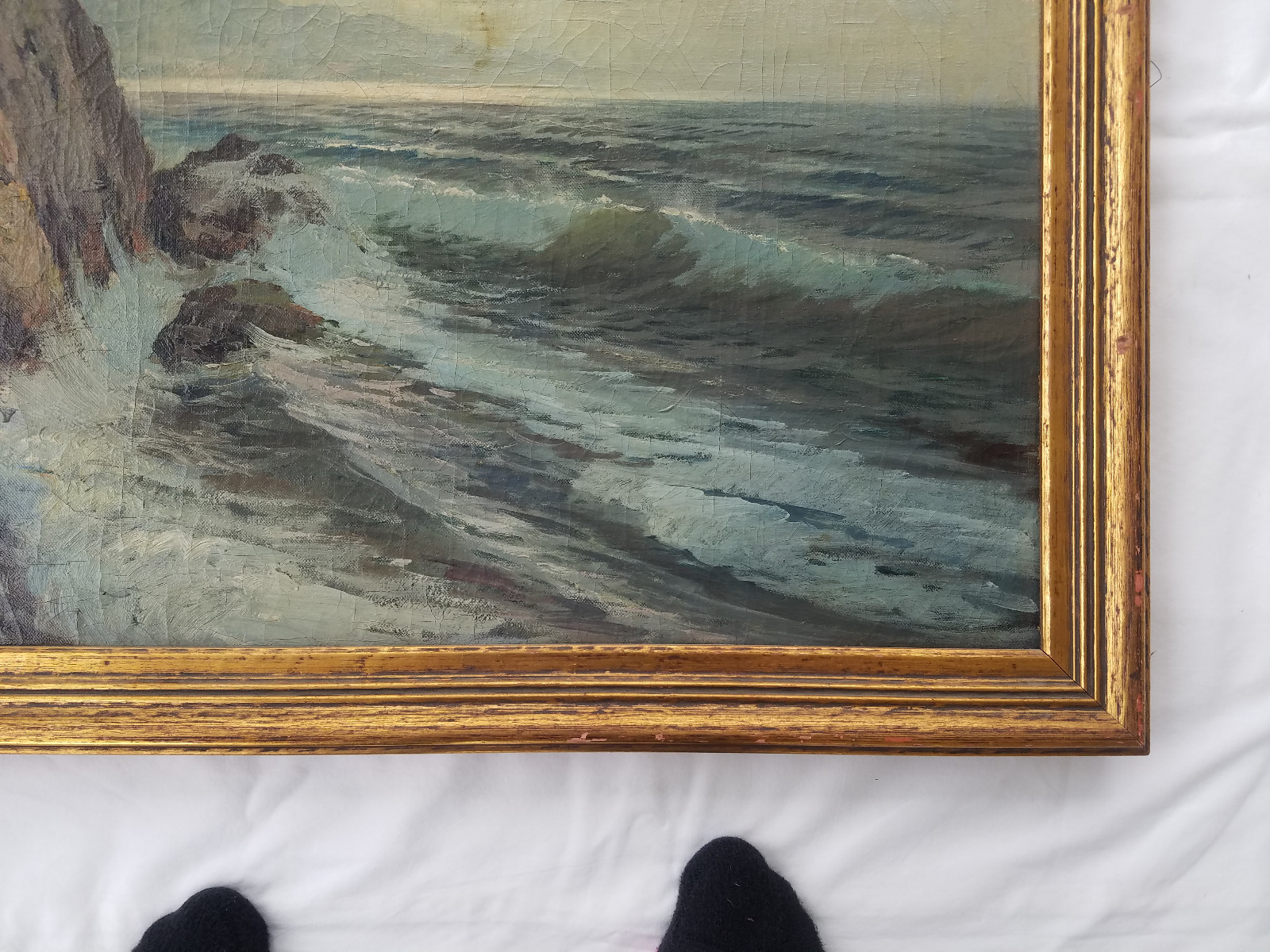 Original Raffaele Giannetti (Italy 1832-1916) O/C Seascape