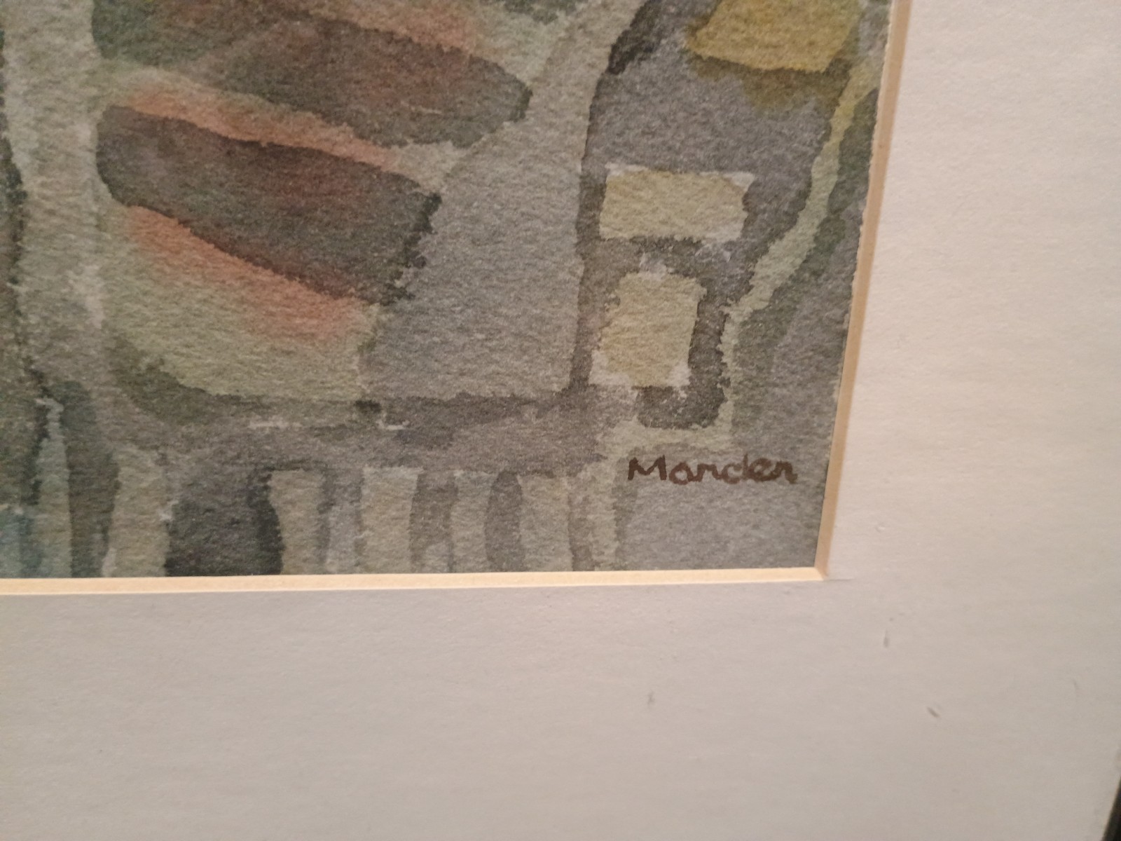 «Blackout» Framed/Matted/Signed Original Watercolor Landscape Herbert Mander