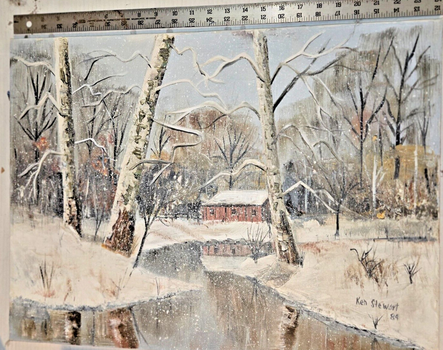 Winter ,MORN KEN STEWART Mountain Landscape Oil Painting UNFRAMED