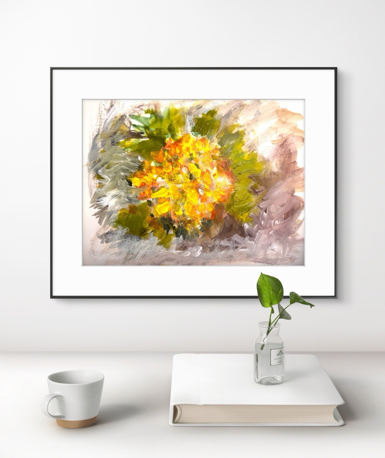 SAMATOWIC Original Abstract Flowers 9X12 Paper Colorful Impressionist Signed 9