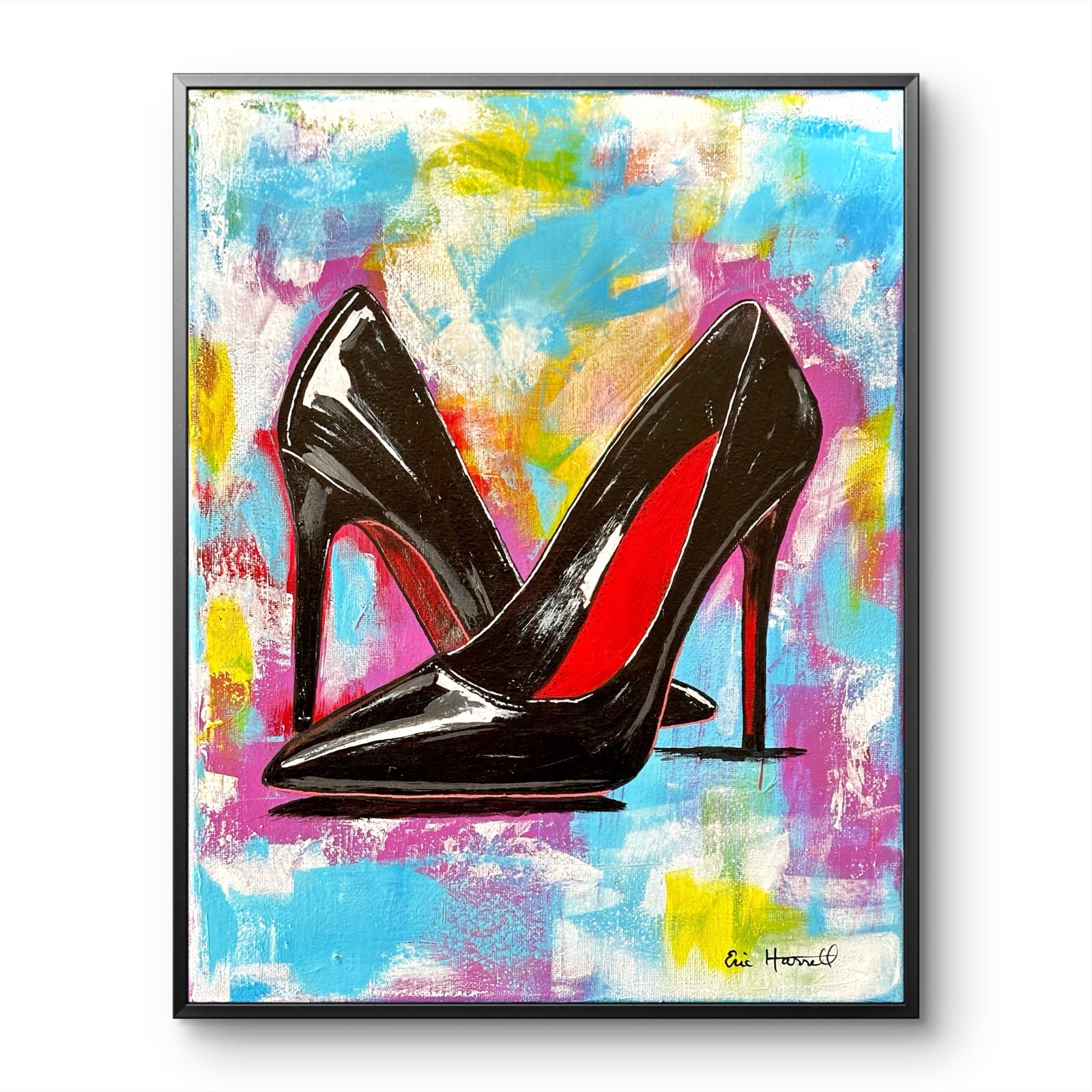 Original Expressionist 11×14 Stiletto Shoes Fashion Acrylic Canvas Art Signed