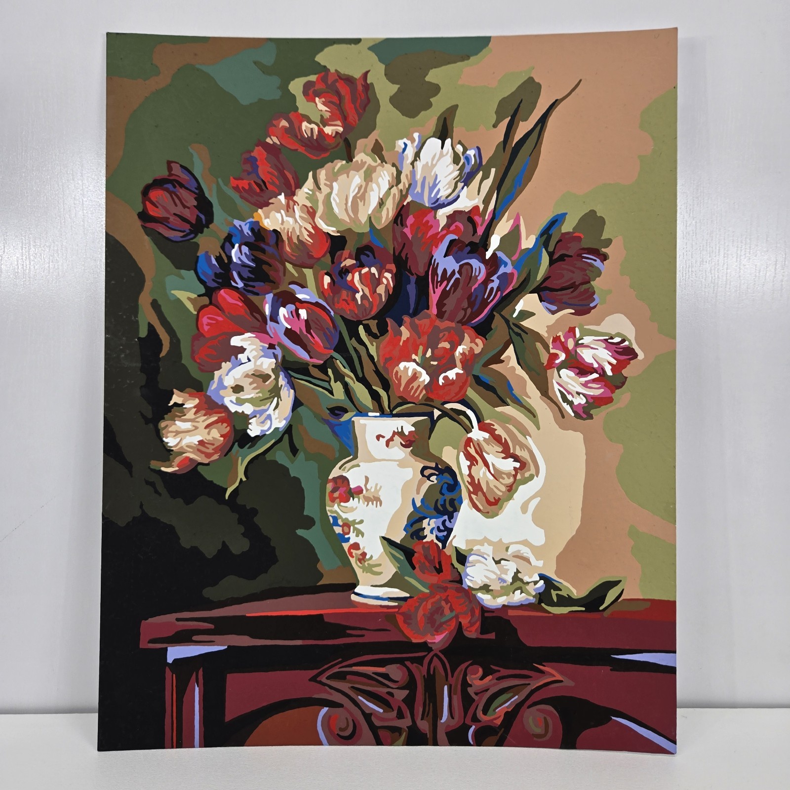 Tulips On Parade Finished Acrylic Painting Paint By Number 16×20 Still Life