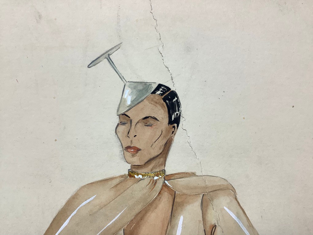 1939 Original Vintage Copstume Art: J K Maier «Champagne» #1 in color