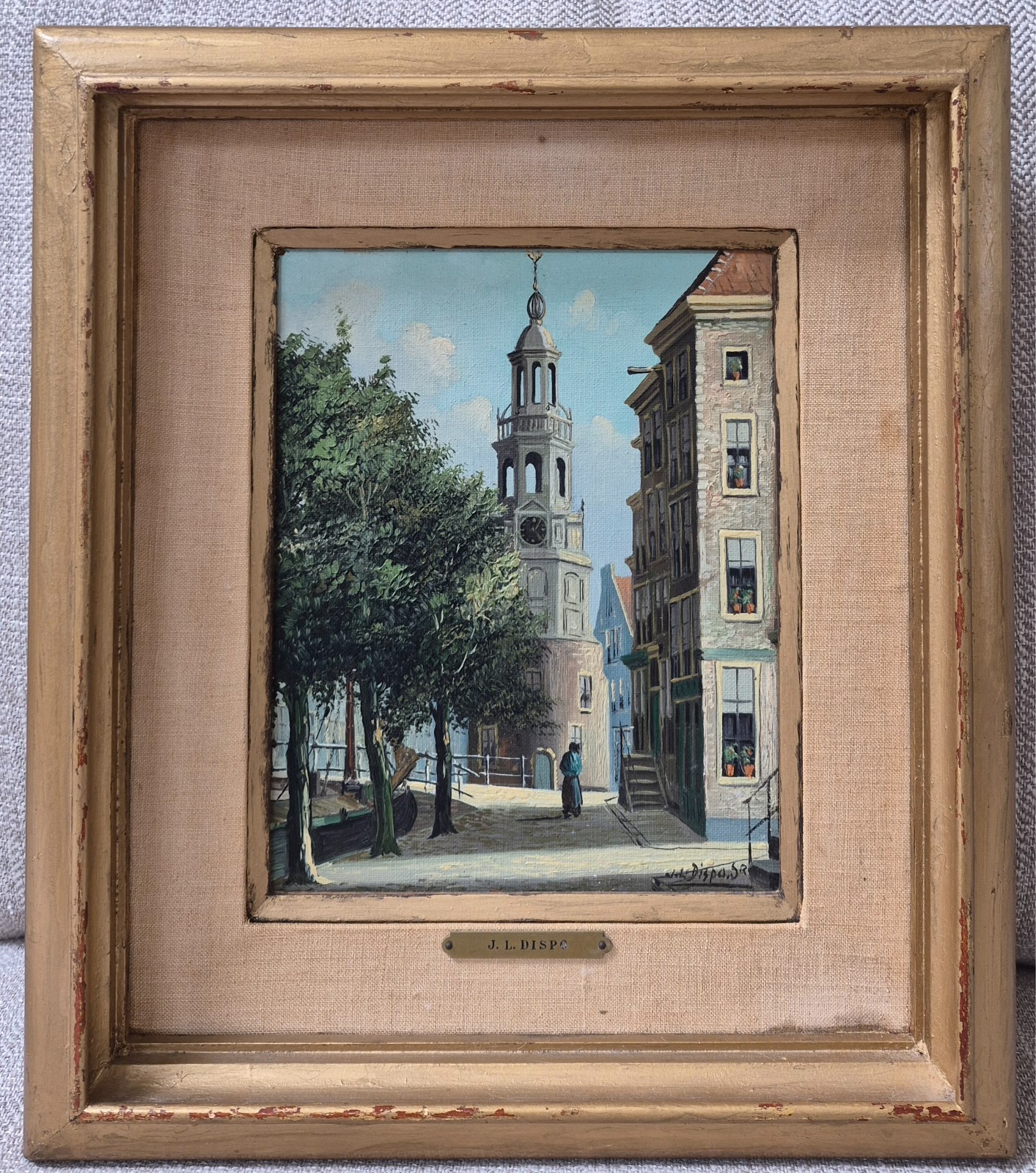 Jacobus Lambertus Dispo SR (1890-1964) Dutch Old Amsterdam oil painting original