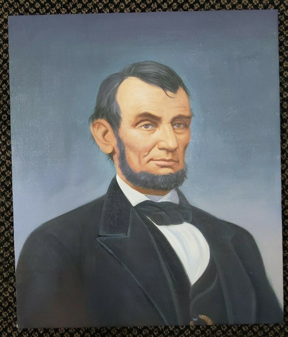 Abraham Lincoln Hand Painted Original Oil Painting 16th president United States