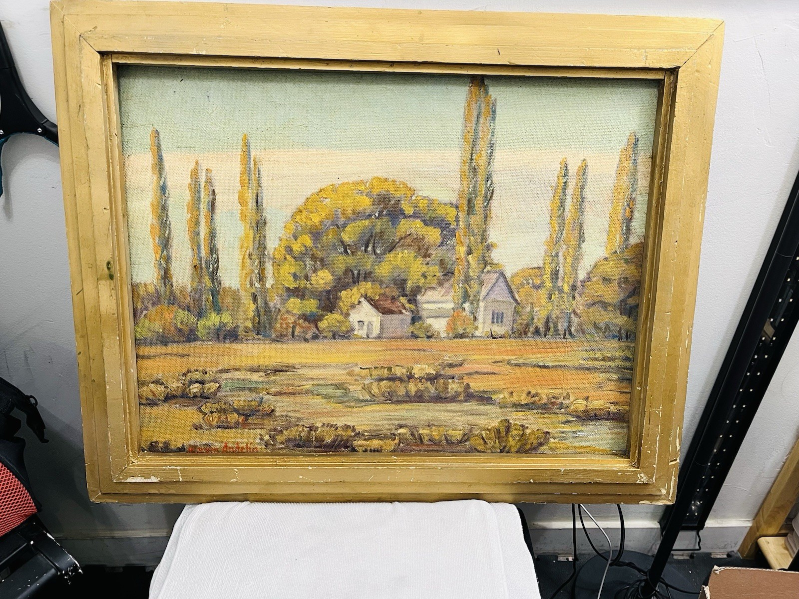 Marvin Andelin Farm House Painting. Read Description.