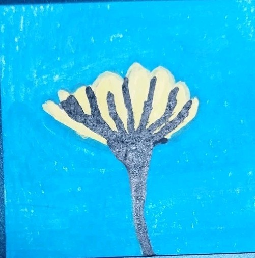 Tiny Original Painting Dollhouse Collectible Art 2 Inches 1:12 Scale Flower