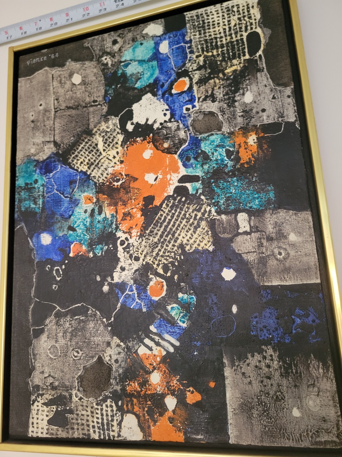 Donald Pierce Original Abstract Mixed Media Painting 1964 Mid Century Mod 14×19