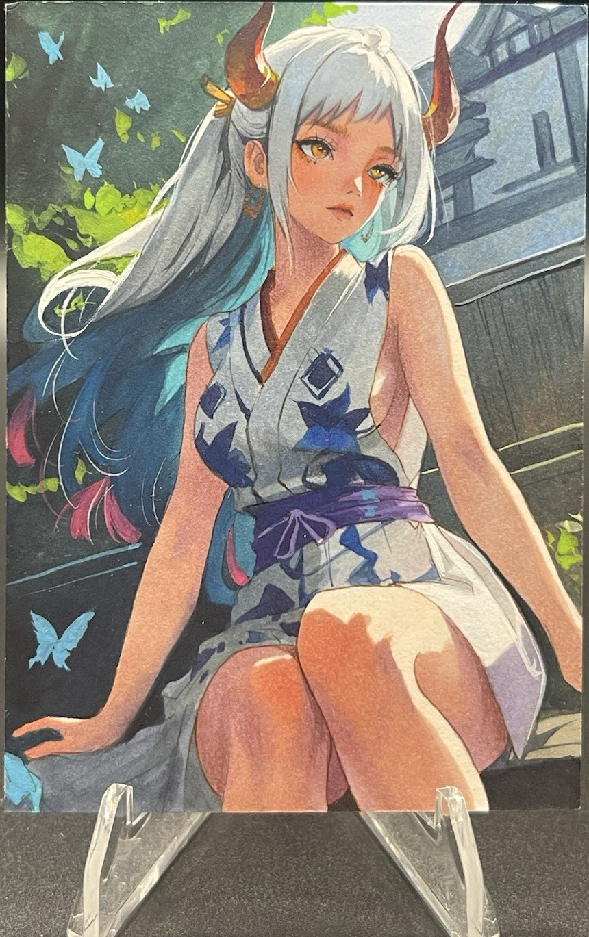 One Piece Anime – Yamato Hand-Drawn and Painted Card 1/1 Fan Art Sketch