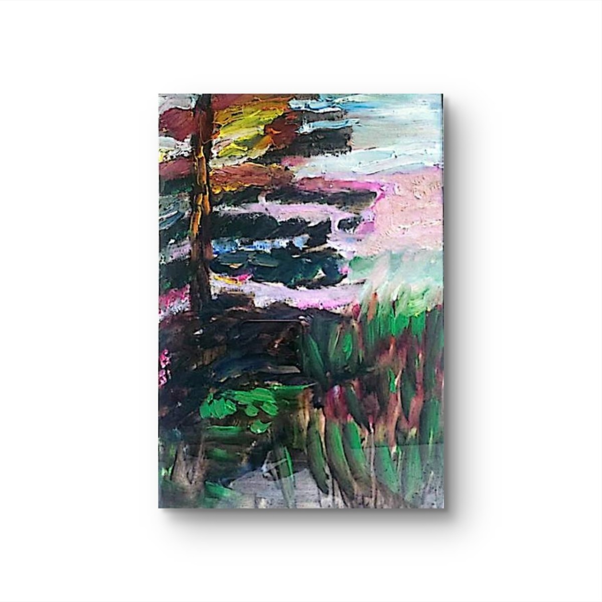 Tree at Sunrise Landscape Oil Painting On Archival Paper 8×10.