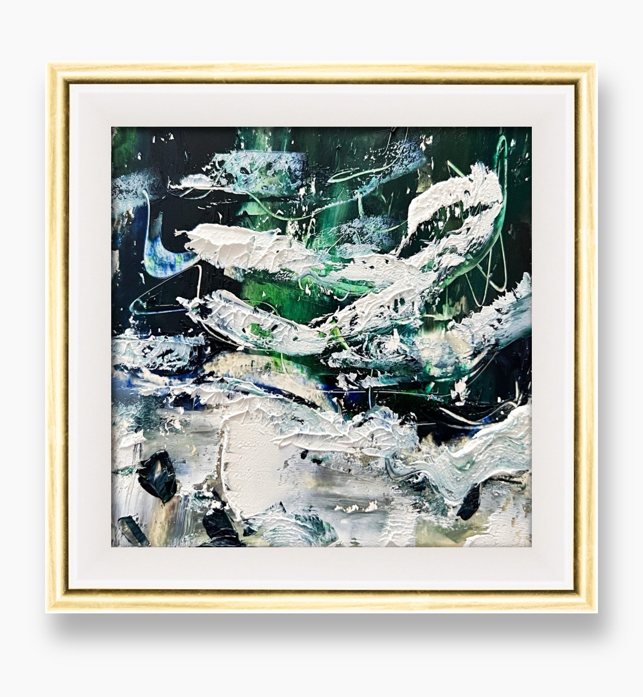 Australia Noosa Surf• Expressionist Coastal Mood Navy Blue Green White Painting